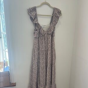 English Factory Floral Ruffle Maxi Dress